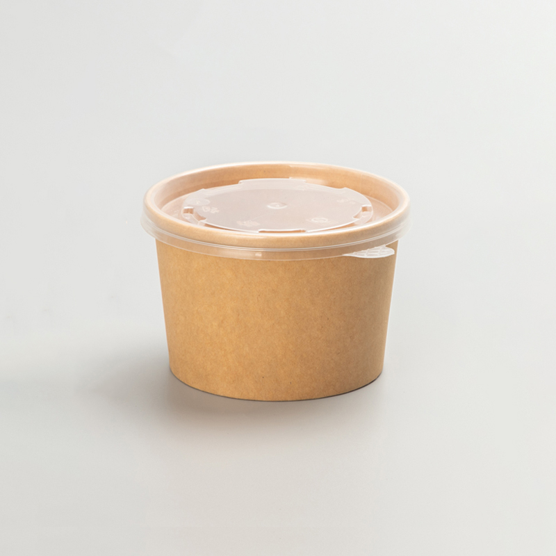 8oz Kraft Paper Soup Bucket with PP Lid