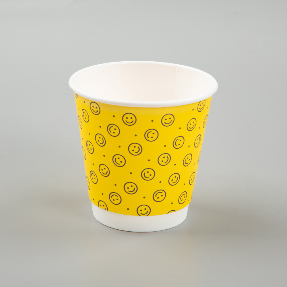 Custom Double Wall 8oz 90mm Smiley Face Paper Cup