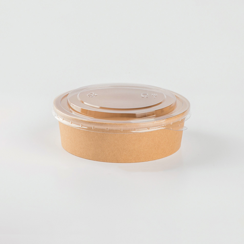 150 Caliber Kraft Paper Bowl Base with PET Lid