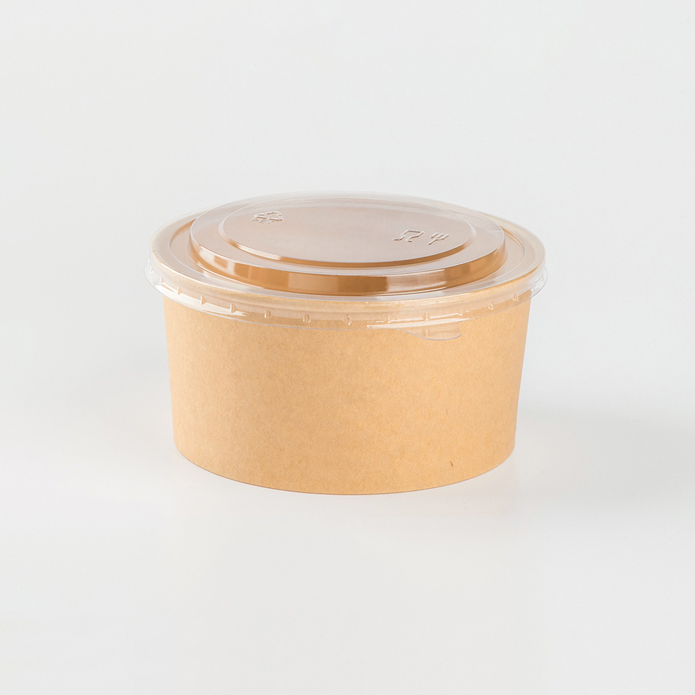1000ML-150 Kraft Paper Bowl Base + Clear PET Lid