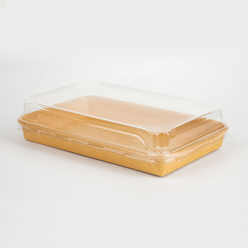 7#Kraft Paper Sushi Box with PET Lid