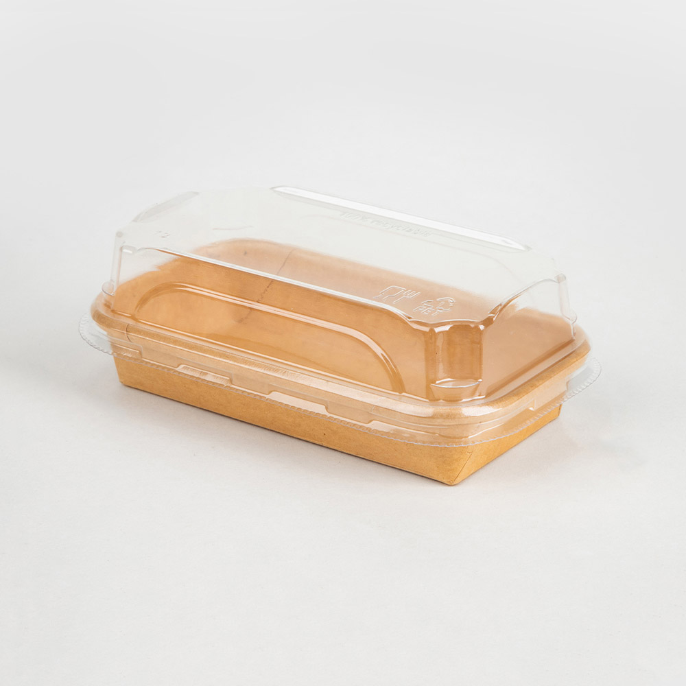 0#Kraft Paper Sushi Box with PET Lid
