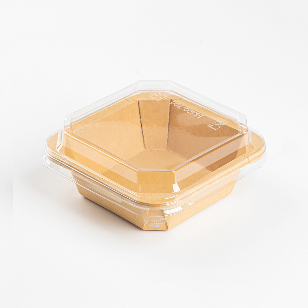 500ml Kraft Octagonal Box with PET Lid