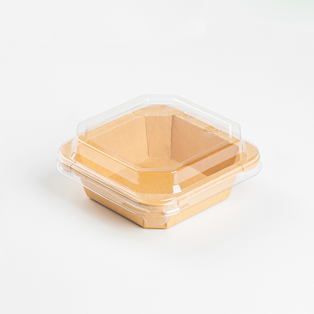 300ml Kraft Octagonal Box with PET Lid